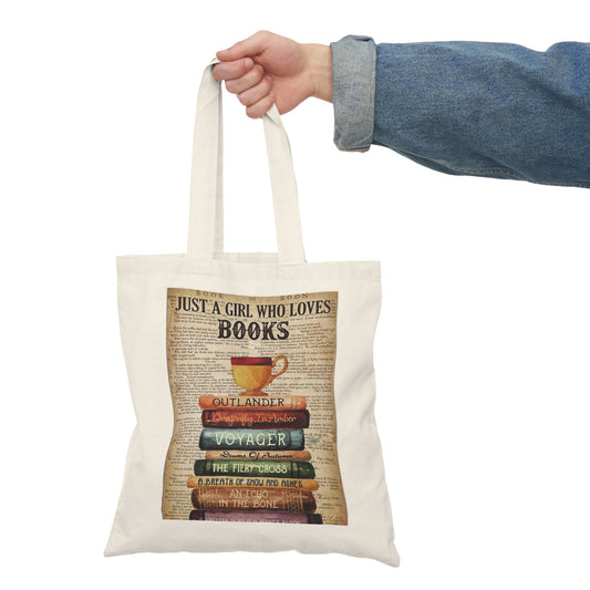 Just a girl who loves books! Natural Tote Bag