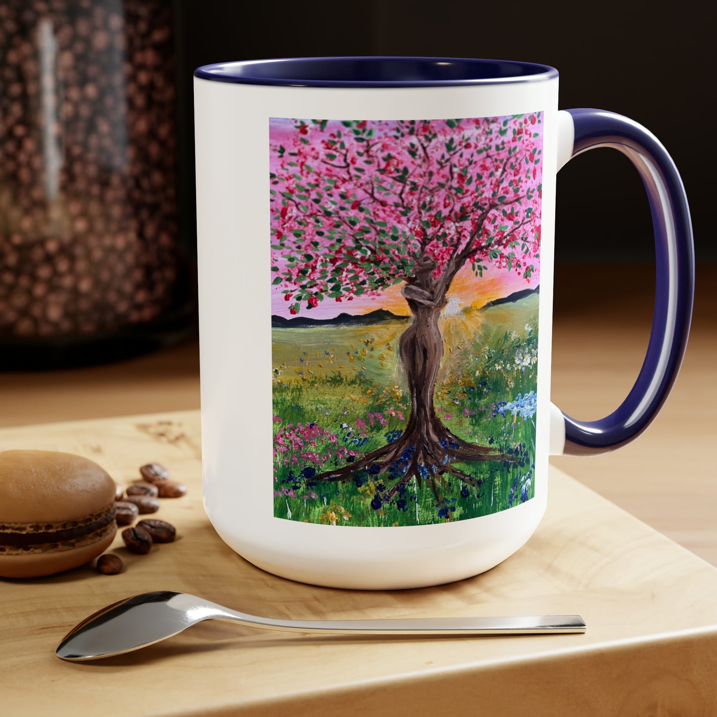 Inspiration of Rebirth/Change Two-Tone Coffee Mugs, 15oz