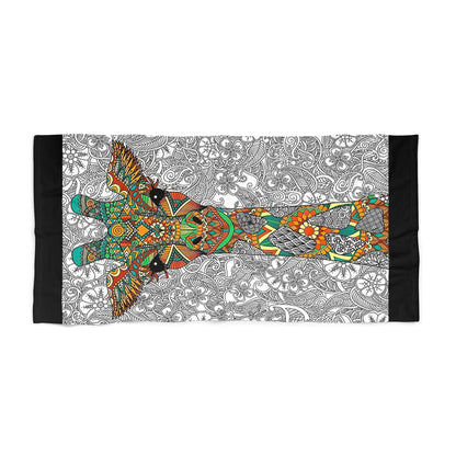 Mosaic Giraffe Beach Towel