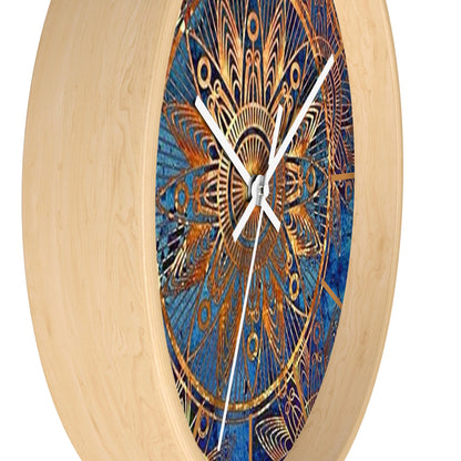 Elegant Blue & Rust Wall Clock