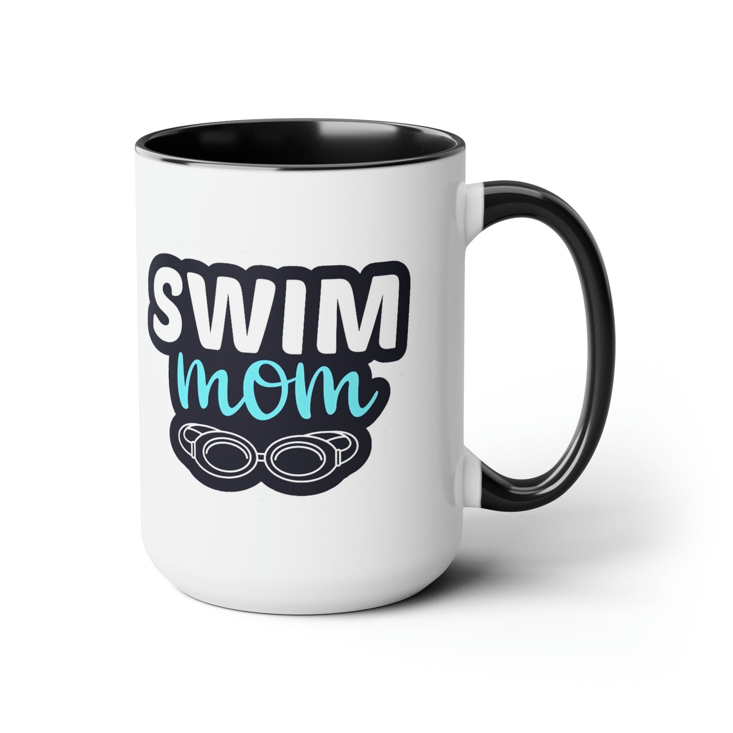 Swim Mom Two-Tone Coffee Mugs, 15oz