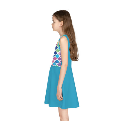 Girls' Sleeveless Mermaid Sundress (AOP)