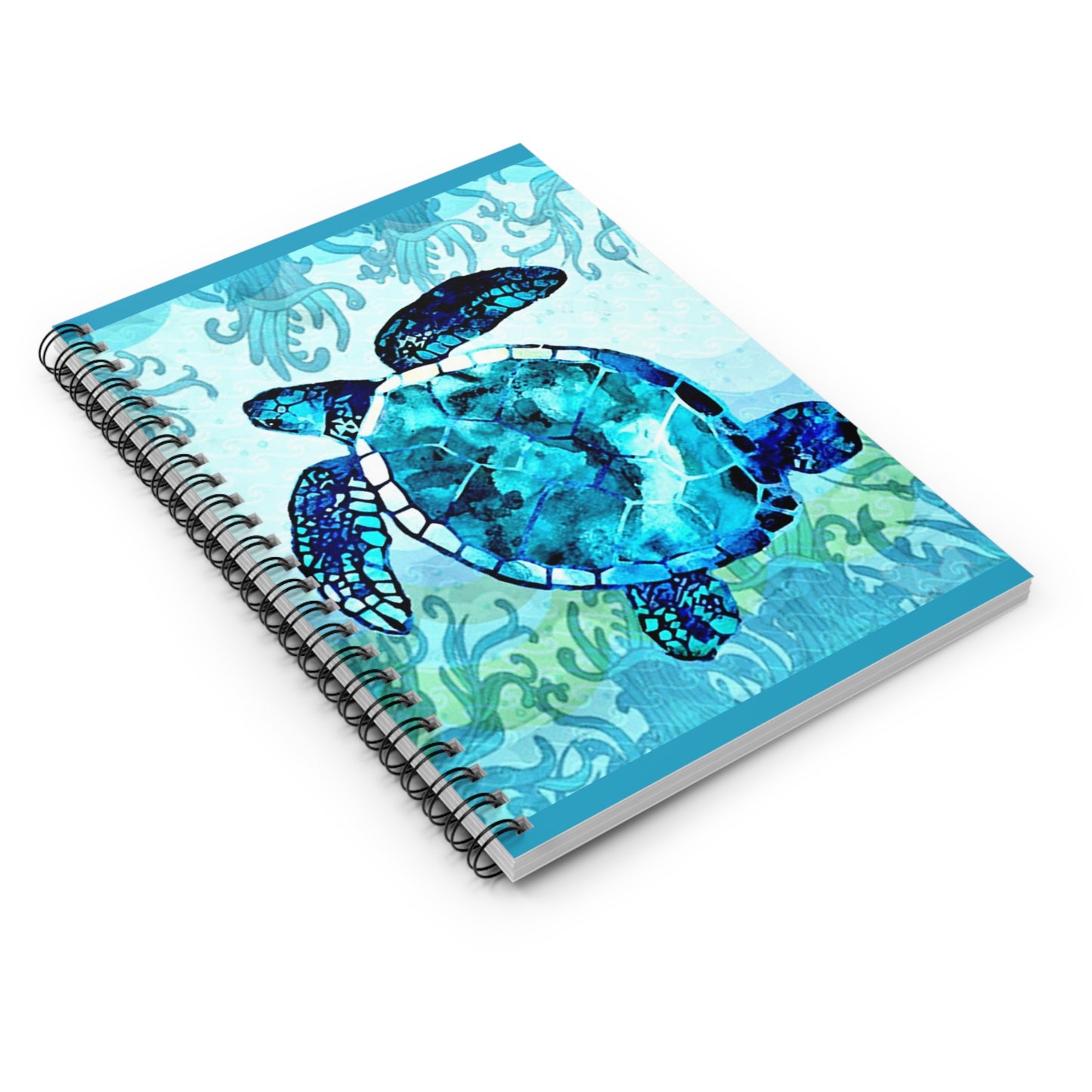 Blue Turtle Journal Spiral Notebook - Ruled Line