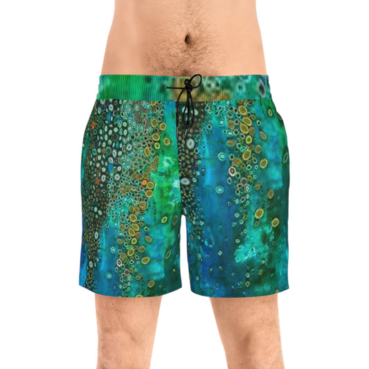 Emerald Island Men's Mid-Length Swim Shorts (AOP)