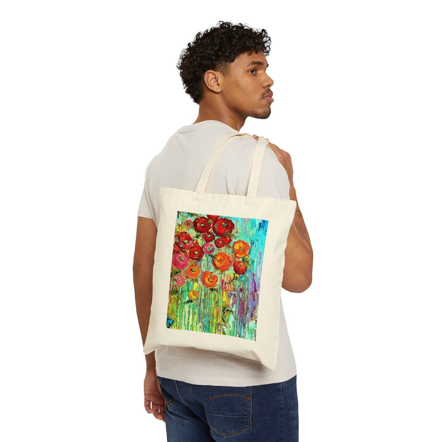 Summer Poppies Cotton Canvas Tote Bag