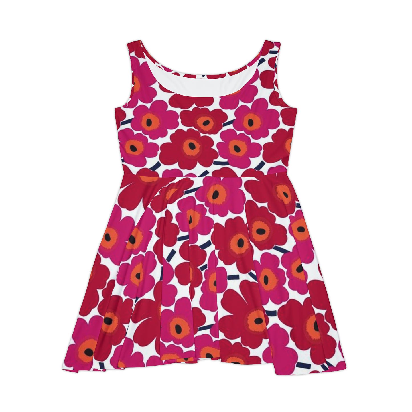 Red Floral: Women's Skater Dress (AOP)