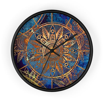 Elegant Blue & Rust Wall Clock