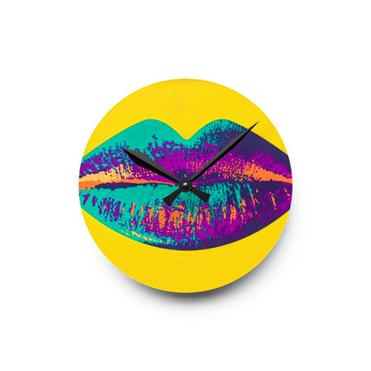 Lips Acrylic Round Wall Clock