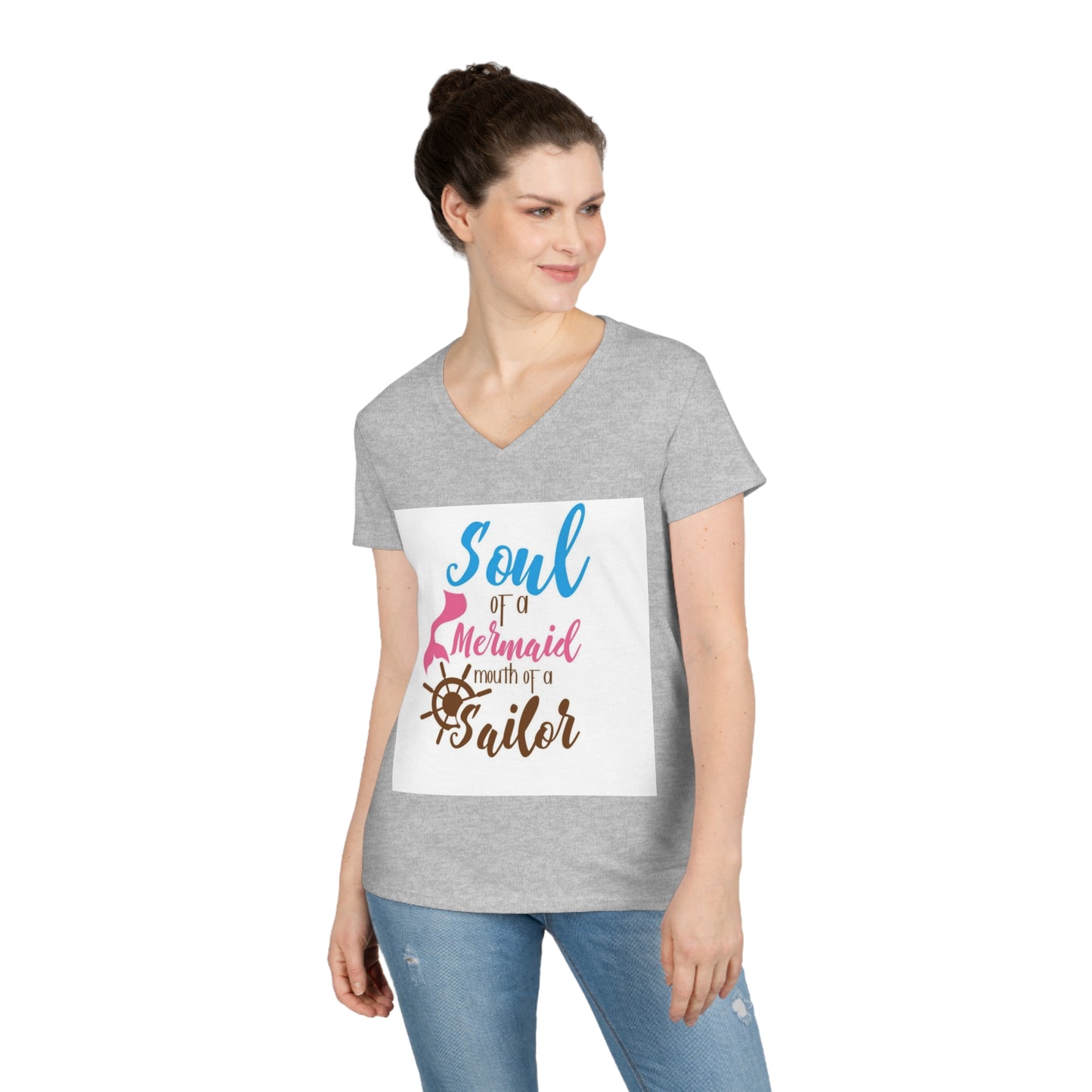 Mermaid to sailor: Ladies' V-Neck T-Shirt