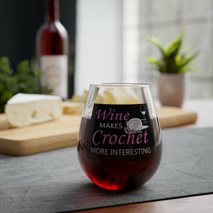 Crochet & Wine: Stemless Wine Glass, 11.75oz