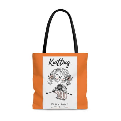 Orange Knitting Tote Bag (AOP)