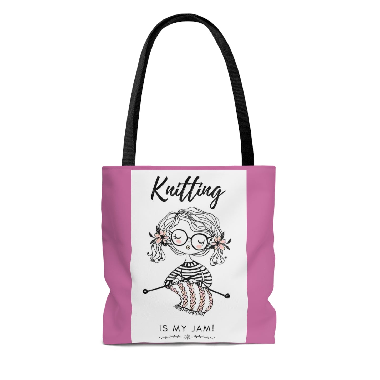 Pink Knitting Tote Bag (AOP)