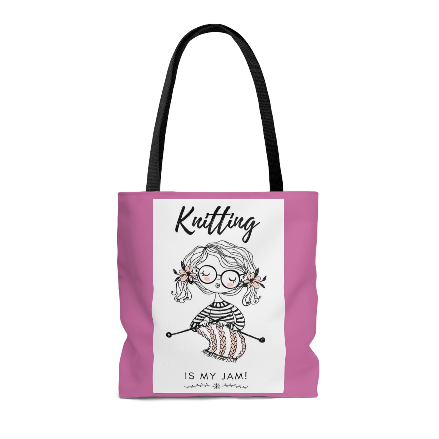 Pink Knitting Tote Bag (AOP)