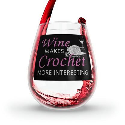 Crochet & Wine: Stemless Wine Glass, 11.75oz