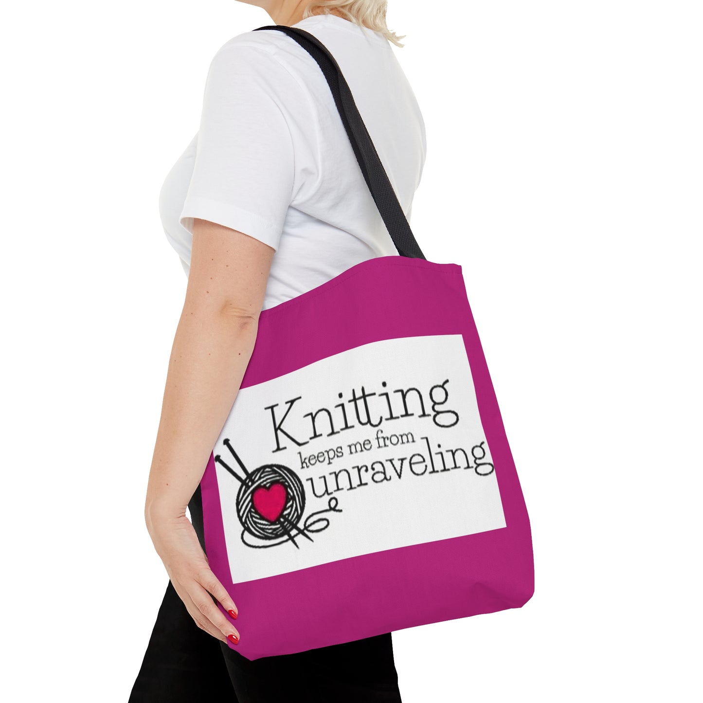 Pink Knitters Tote Bag (AOP)