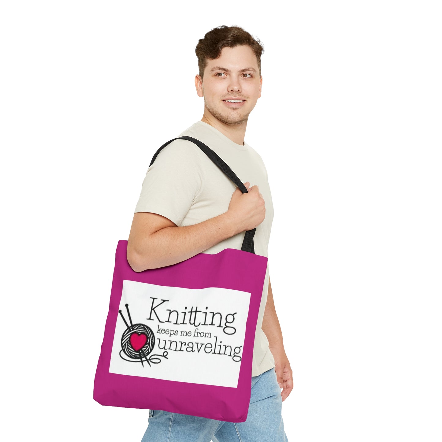 Pink Knitters Tote Bag (AOP)