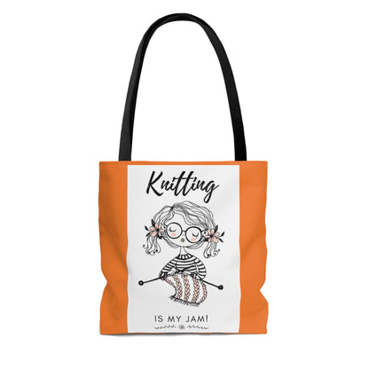 Orange Knitting Tote Bag (AOP)