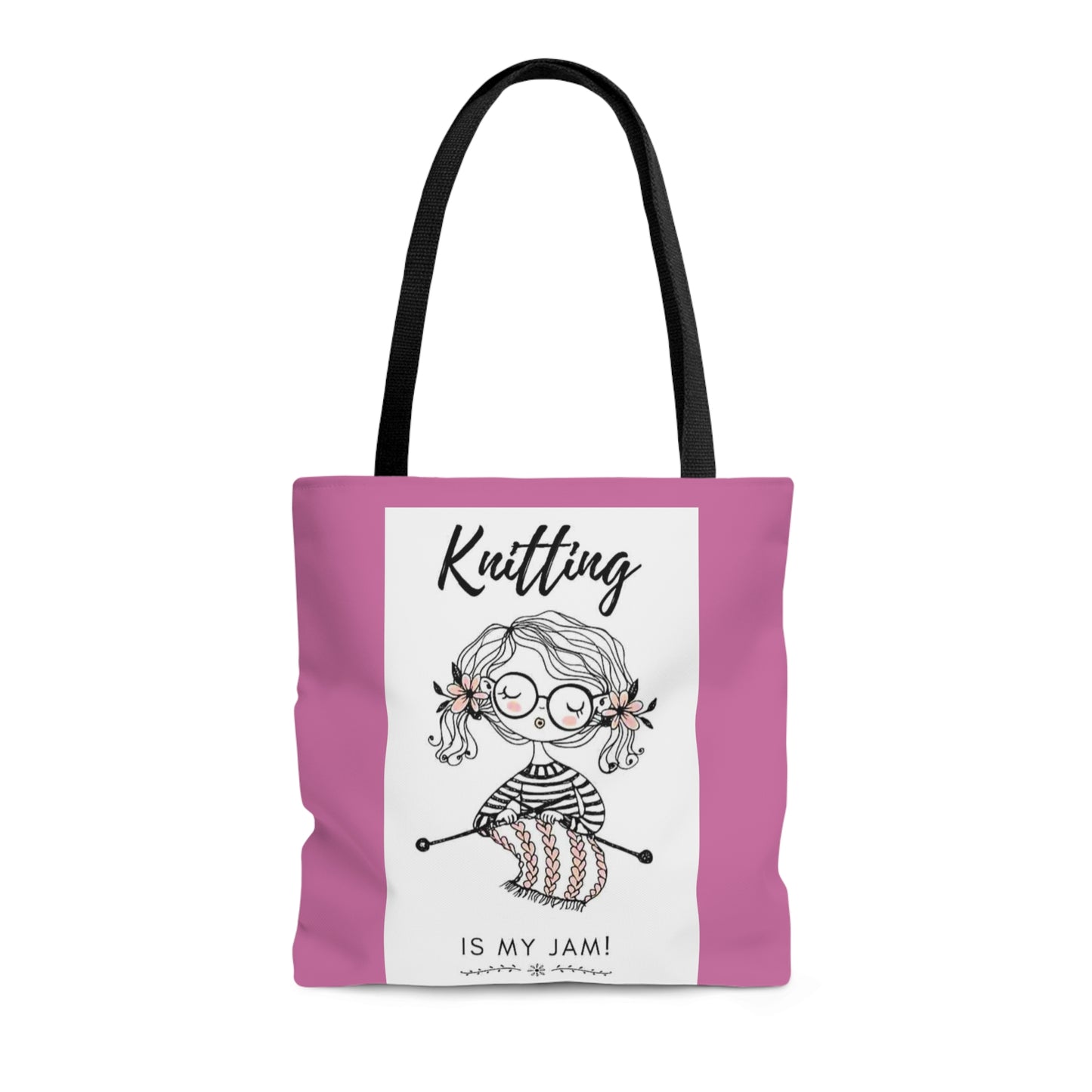 Pink Knitting Tote Bag (AOP)