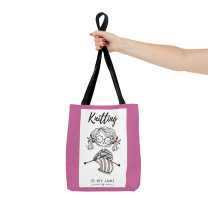 Pink Knitting Tote Bag (AOP)