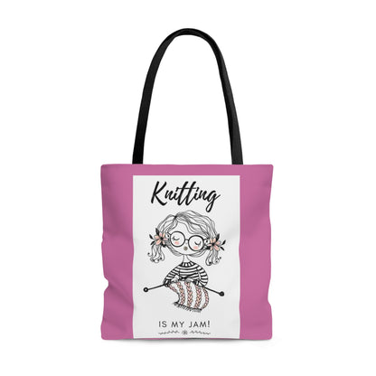 Pink Knitting Tote Bag (AOP)