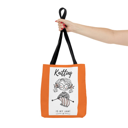 Orange Knitting Tote Bag (AOP)