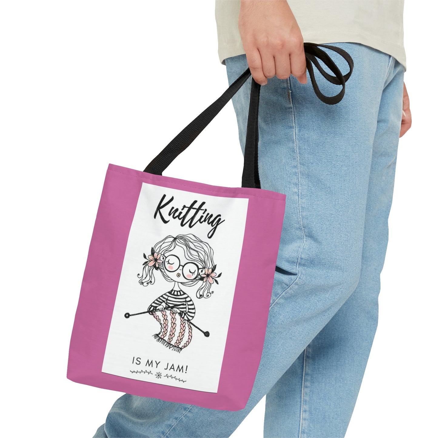 Pink Knitting Tote Bag (AOP)