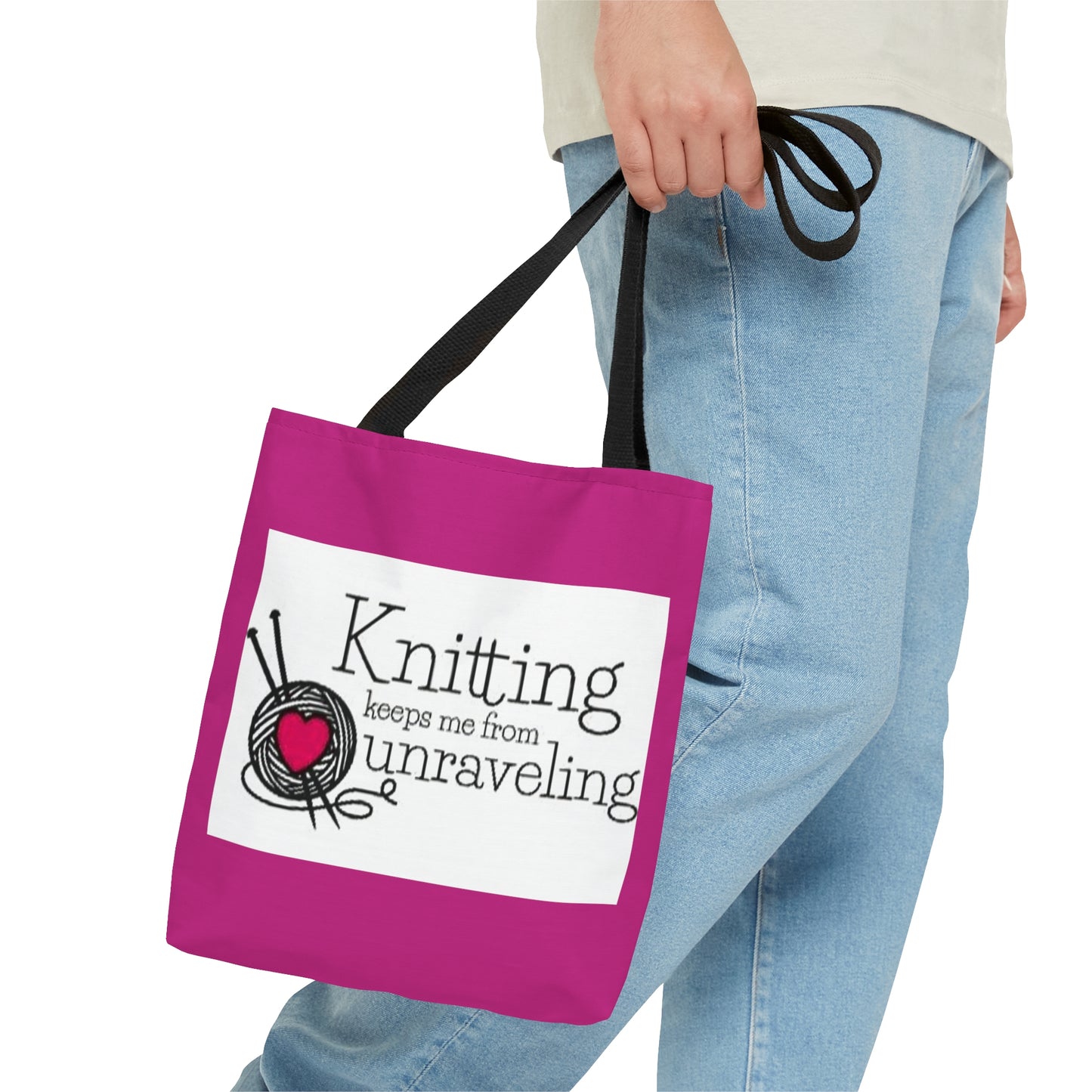 Pink Knitters Tote Bag (AOP)