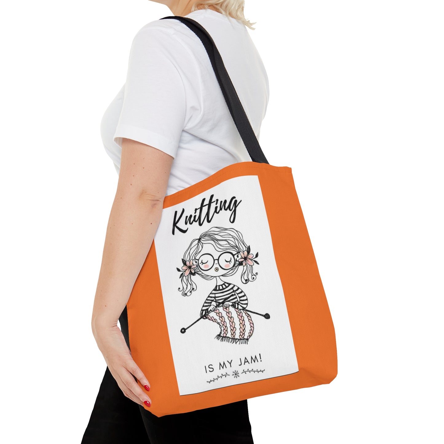 Orange Knitting Tote Bag (AOP)
