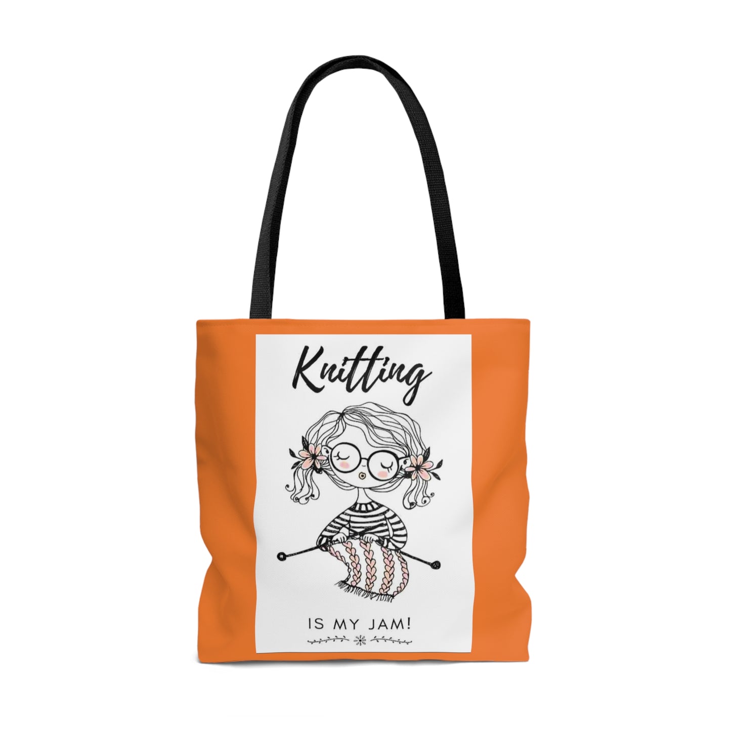 Orange Knitting Tote Bag (AOP)
