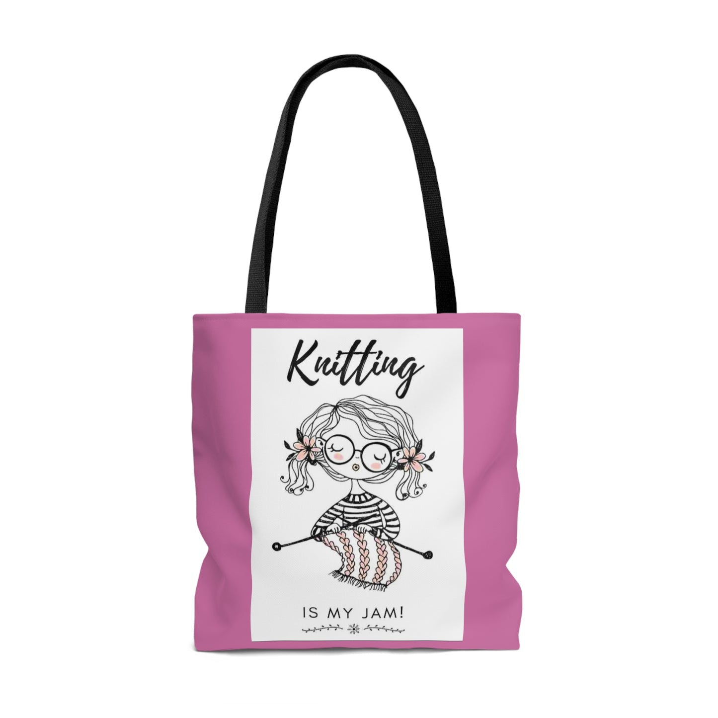 Pink Knitting Tote Bag (AOP)