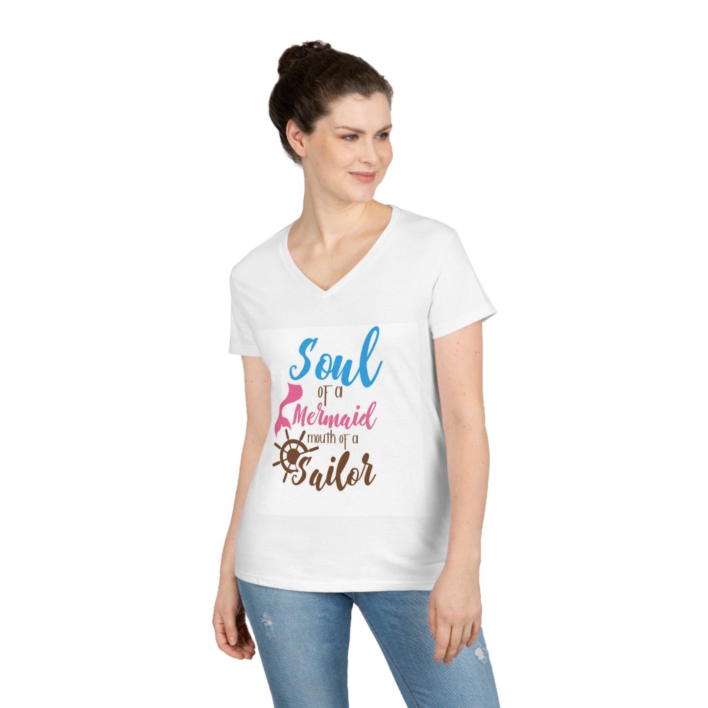 Mermaid to sailor: Ladies' V-Neck T-Shirt