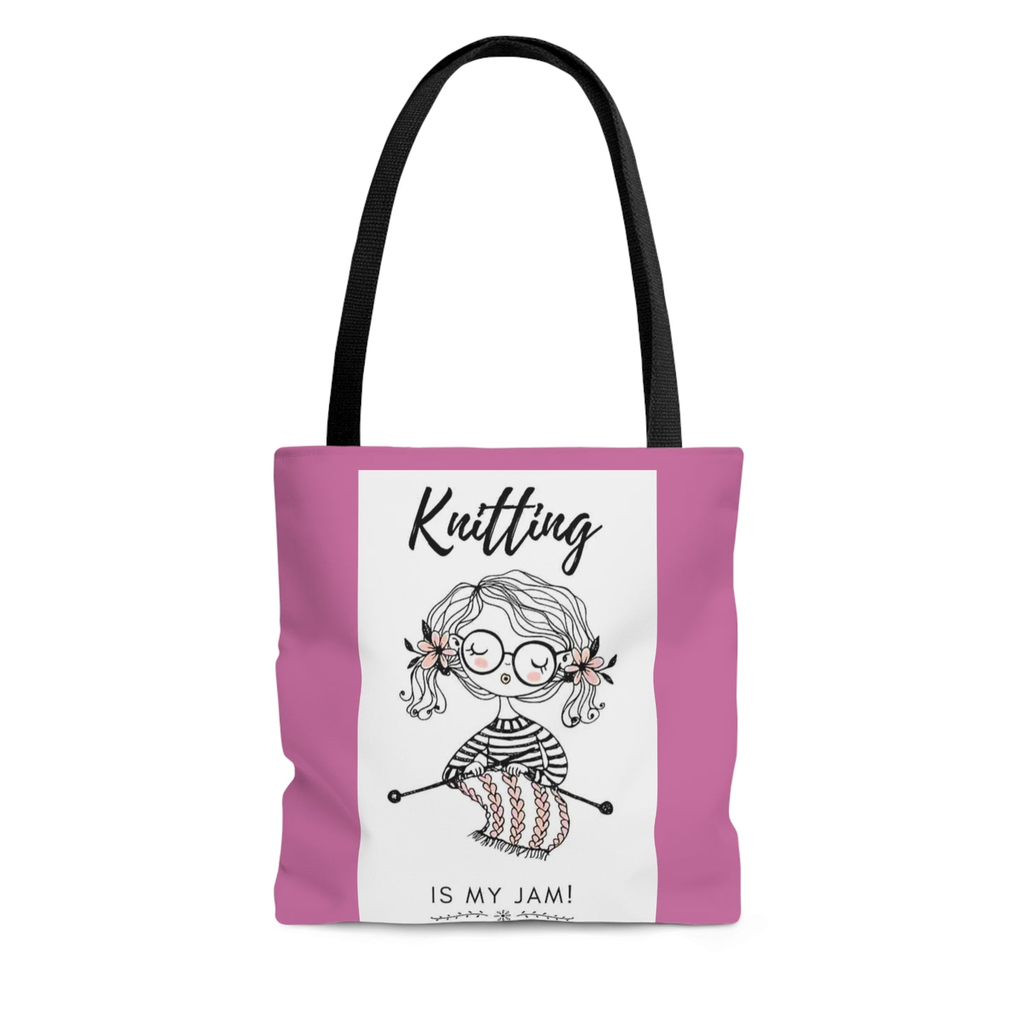 Pink Knitting Tote Bag (AOP)