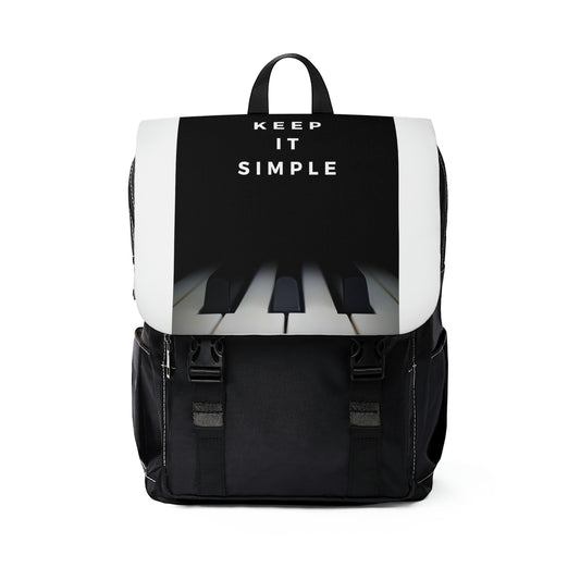 Piano Themed: Unisex Casual Shoulder Backpack