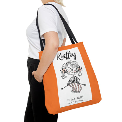 Orange Knitting Tote Bag (AOP)