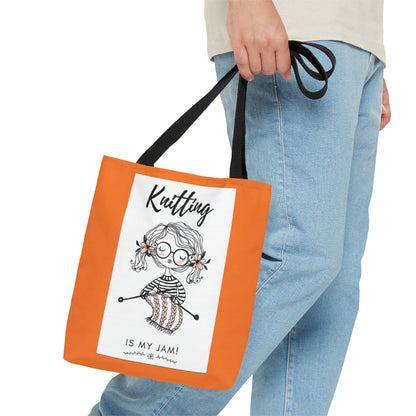 Orange Knitting Tote Bag (AOP)